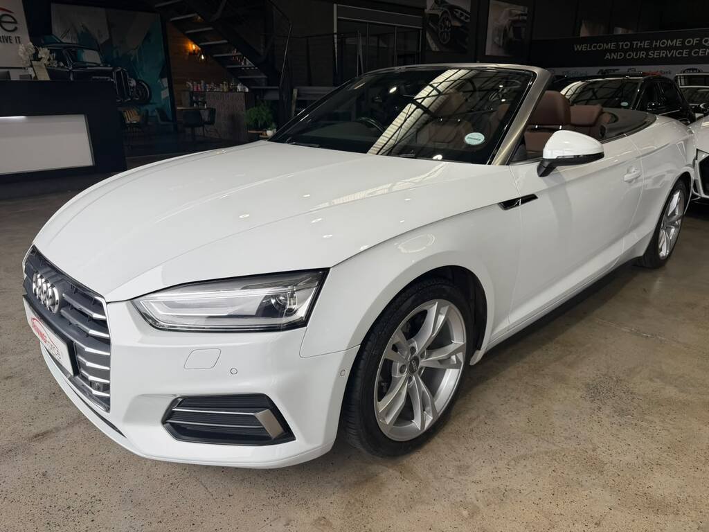 2019 Audi A5 Cabriolet A5 2.0T FSi CABRIOLET SPORT STRONIC (40 TFSI) in White, for sale at Driving Force Cape Town